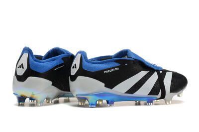 Adidas Predator Elite Foldover Tongue FG Low-Tops Soccer Cleats - Black/White/Blue