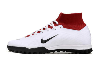 Nike Air Zoom Mercurial Superfly 9 Elite TF High-Tops Soccer Shoes - White/Black/Red