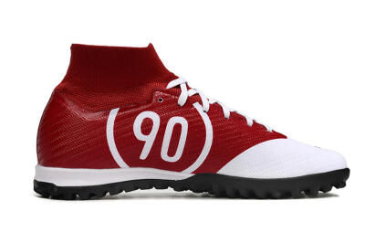 Nike Air Zoom Mercurial Superfly 9 Elite TF High-Tops Soccer Shoes - White/Black/Red