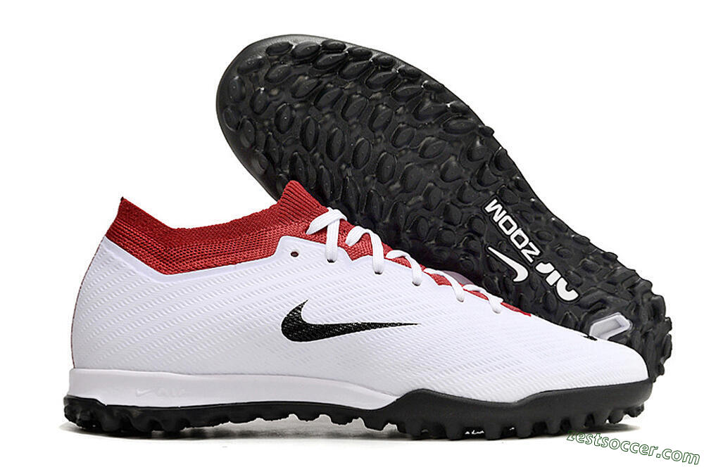 Nike Air Zoom Mercurial Vapor 15 Elite TF Low-Tops Soccer Shoes - White/Black/Red 0