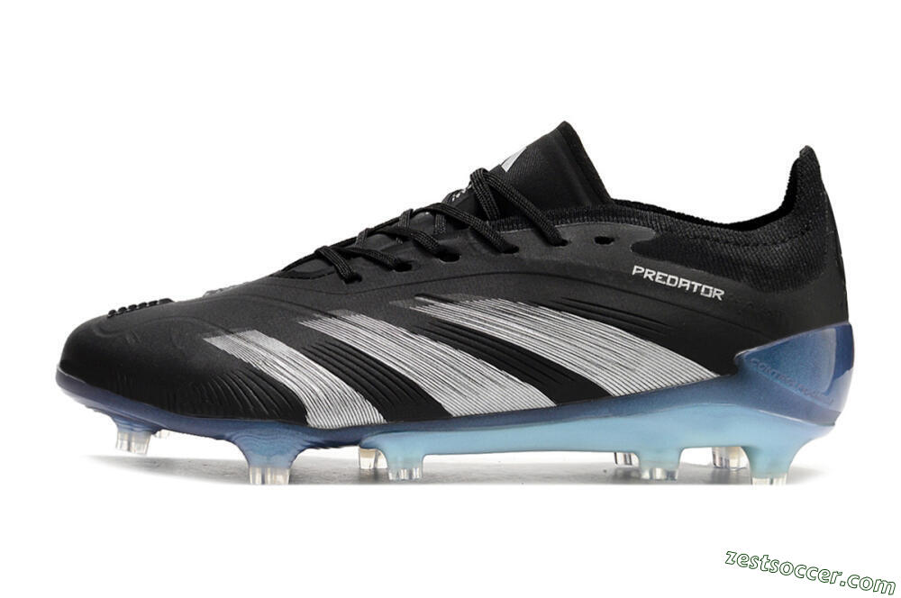 Adidas Predator Accuracy.1 FG Low-Tops Soccer Cleats - Black/Silver/Blue 2