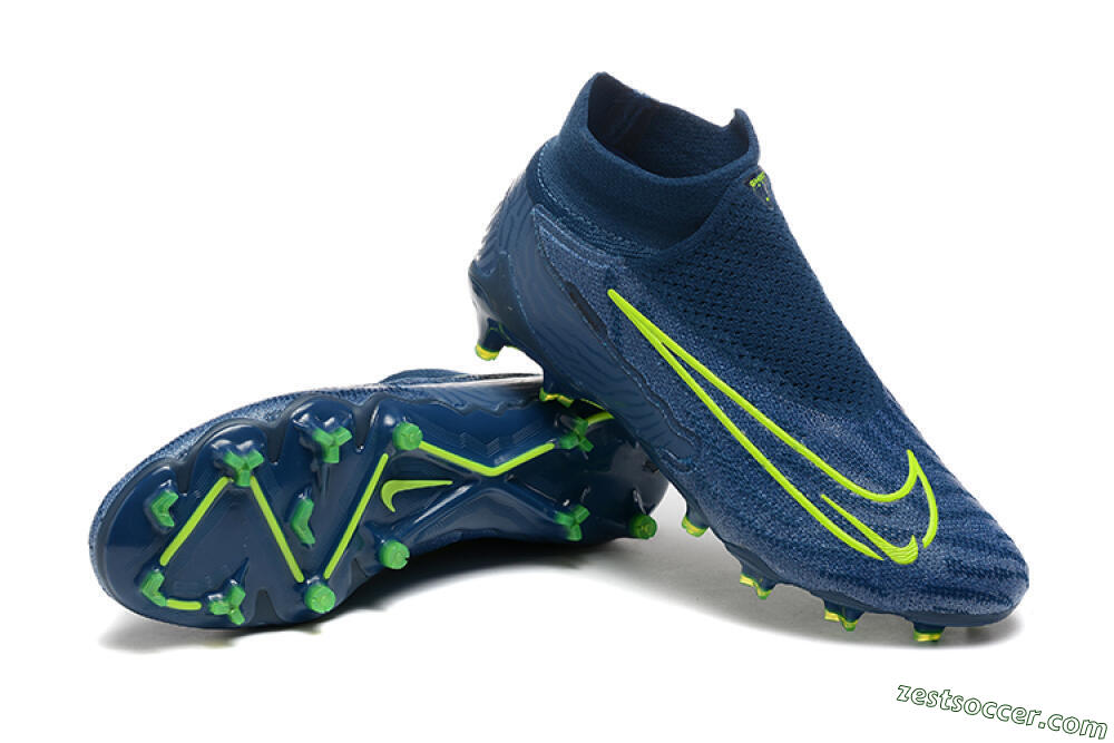 Nike Phantom GX Elite FG High-Tops Soccer Cleats - Blue/Yellow 4