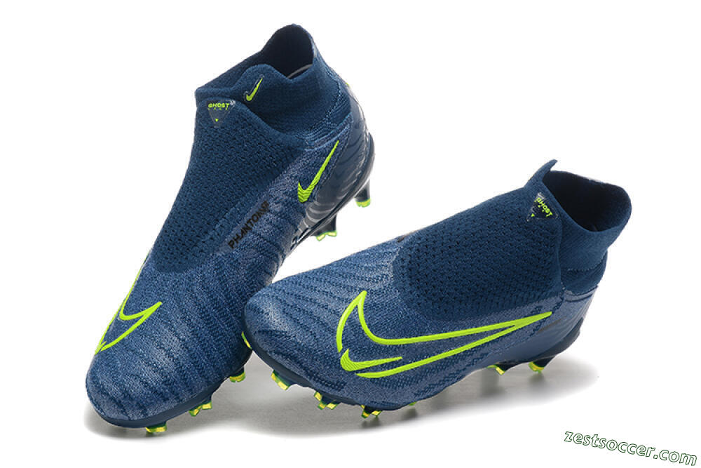Nike Phantom GX Elite FG High-Tops Soccer Cleats - Blue/Yellow 6