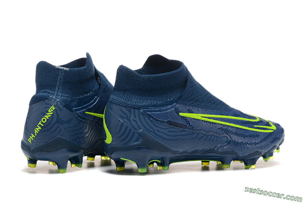 Nike Phantom GX Elite FG High-Tops Soccer Cleats - Blue/Yellow 9