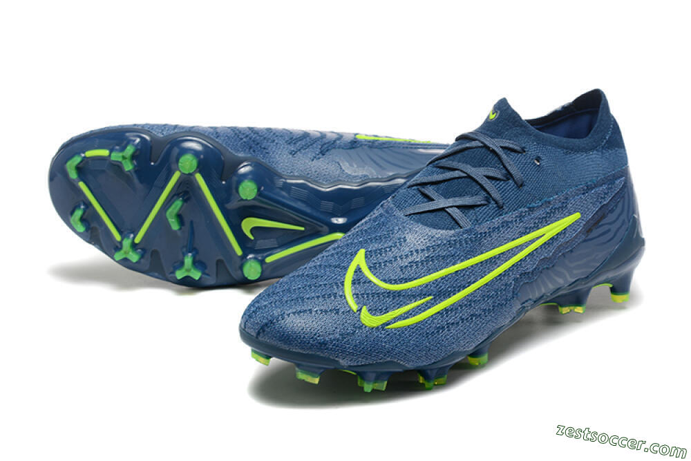 Nike Phantom GX Elite FG Low-Tops Soccer Cleats - Blue/Yellow 3