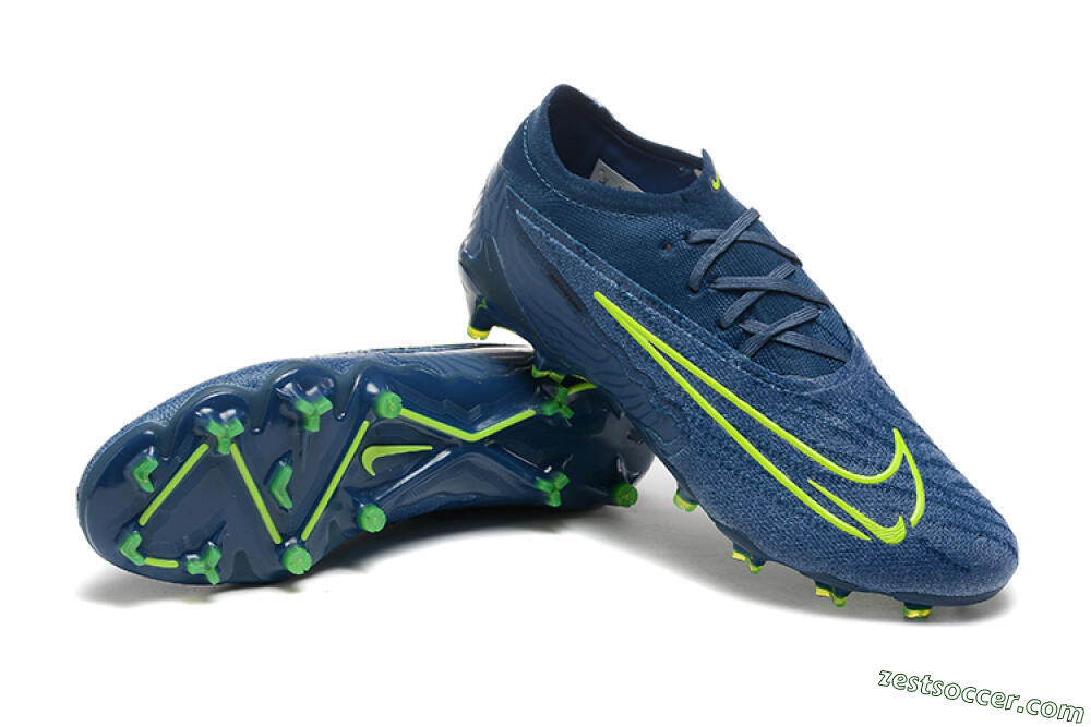 Nike Phantom GX Elite FG Low-Tops Soccer Cleats - Blue/Yellow 4