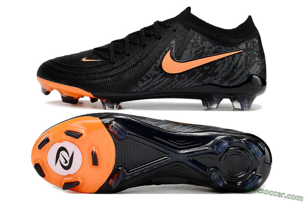 Nike Phantom Luna Elite FG Low-Tops Soccer Cleats - Black/Orange/Grey 1
