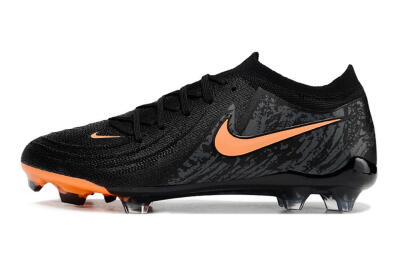Nike Phantom Luna Elite FG Low-Tops Soccer Cleats - Black/Orange/Grey