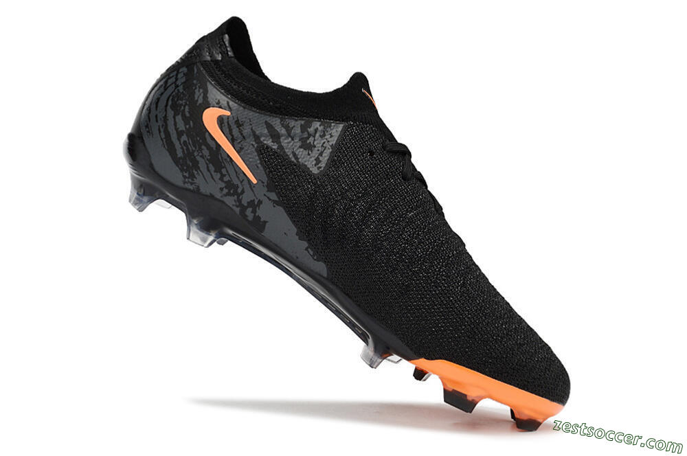 Nike Phantom Luna Elite FG Low-Tops Soccer Cleats - Black/Orange/Grey 4