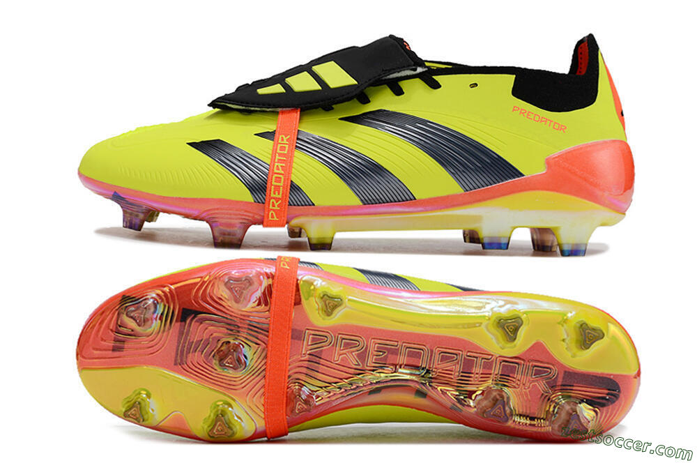 Adidas Predator Elite Foldover Tongue FG Low-Tops Soccer Cleats - Yellow/Black/Red 1