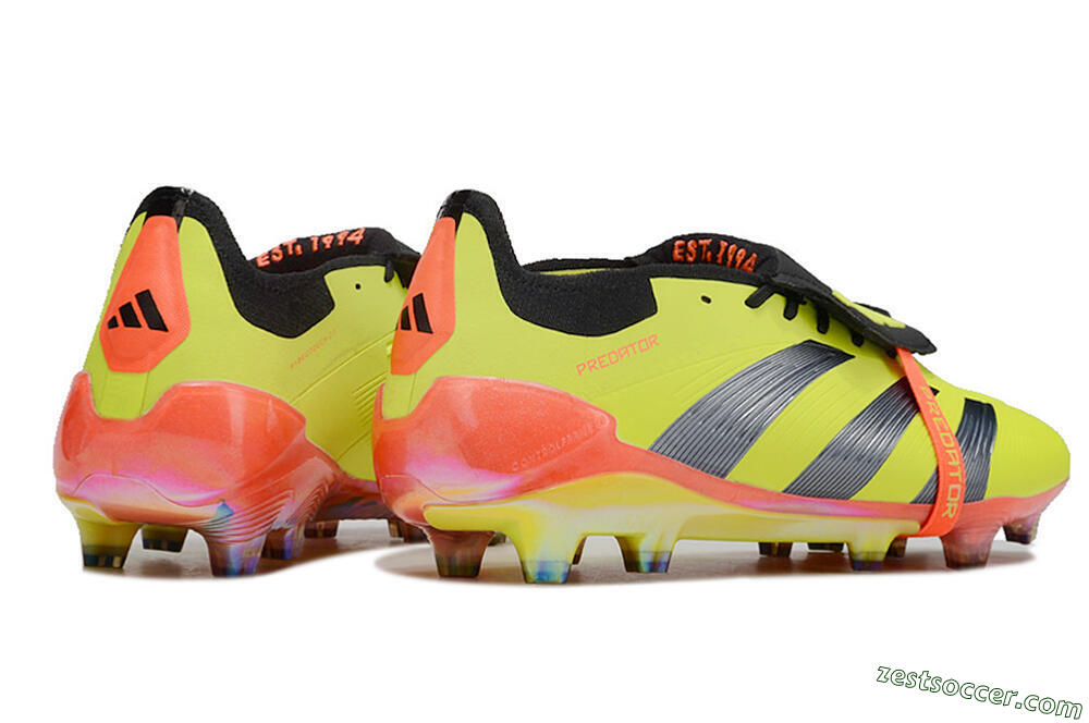 Adidas Predator Elite Foldover Tongue FG Low-Tops Soccer Cleats - Yellow/Black/Red 6