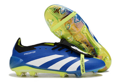 Adidas Predator Elite Foldover Tongue FG Low-Tops Soccer Cleats - Blue/White/Black
