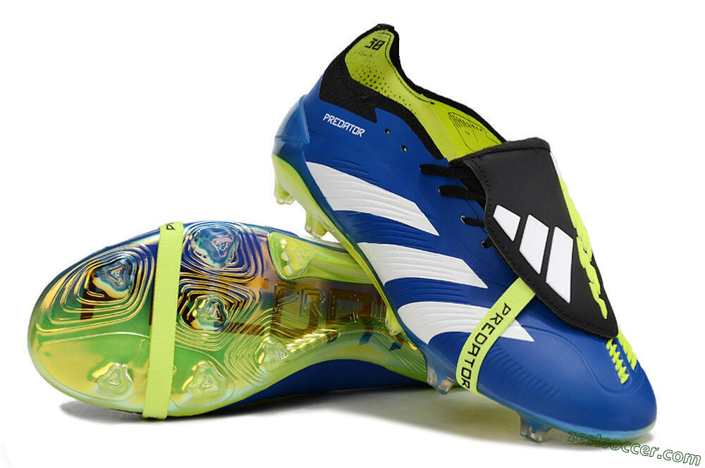 Adidas Predator Elite Foldover Tongue FG Low-Tops Soccer Cleats - Blue/White/Black 3