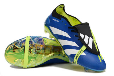 Adidas Predator Elite Foldover Tongue FG Low-Tops Soccer Cleats - Blue/White/Black