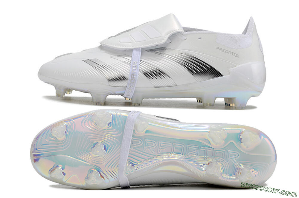Adidas Predator Elite Foldover Tongue FG Low-Tops Soccer Cleats - Beige/White/Silver 1