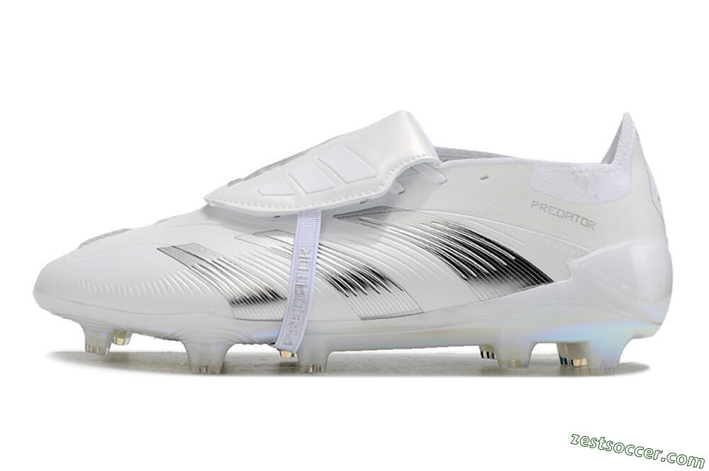 Adidas Predator Elite Foldover Tongue FG Low-Tops Soccer Cleats - Beige/White/Silver 2