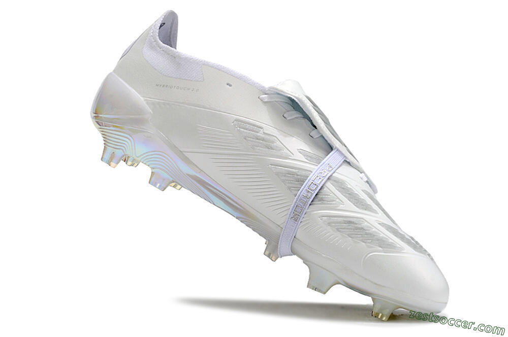 Adidas Predator Elite Foldover Tongue FG Low-Tops Soccer Cleats - Beige/White/Silver 4