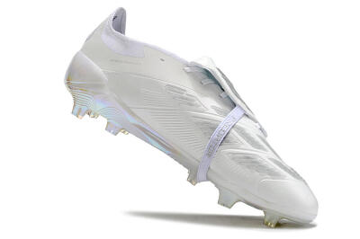 Adidas Predator Elite Foldover Tongue FG Low-Tops Soccer Cleats - Beige/White/Silver
