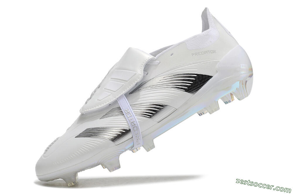 Adidas Predator Elite Foldover Tongue FG Low-Tops Soccer Cleats - Beige/White/Silver 5