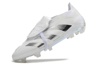 Adidas Predator Elite Foldover Tongue FG Low-Tops Soccer Cleats - Beige/White/Silver