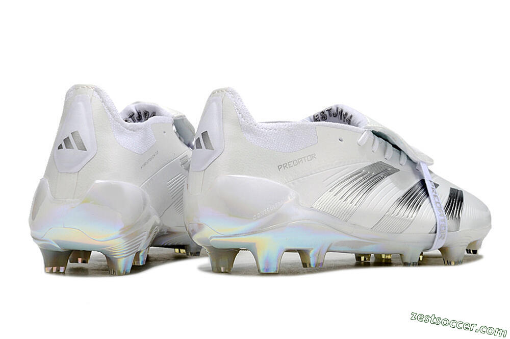 Adidas Predator Elite Foldover Tongue FG Low-Tops Soccer Cleats - Beige/White/Silver 6