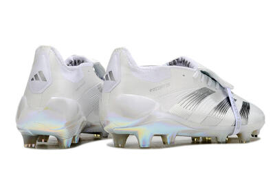 Adidas Predator Elite Foldover Tongue FG Low-Tops Soccer Cleats - Beige/White/Silver