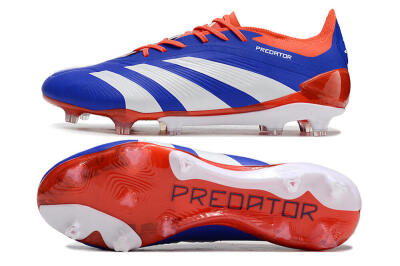 Adidas Predator Elite FG Low-Tops Soccer Cleats - Blue/White/Red