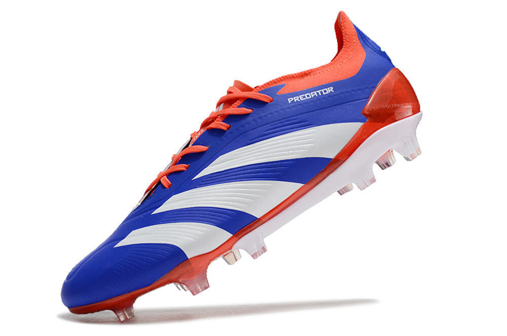 Adidas Predator Elite FG Low-Tops Soccer Cleats - Blue/White/Red 5