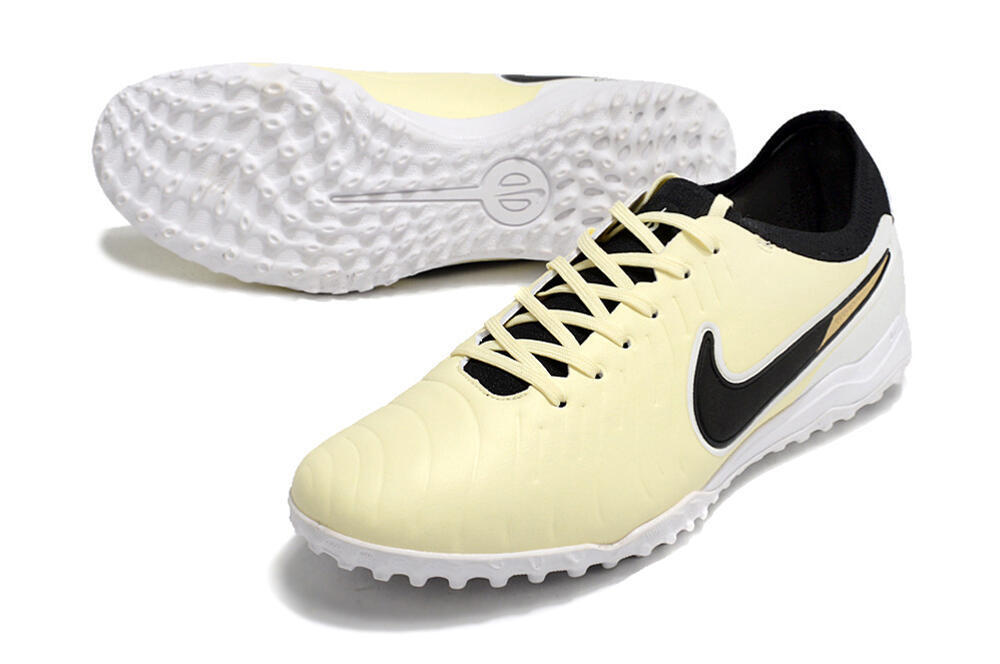 Nike Tiempo Legend 10 Pro TF Low-Tops Soccer Shoes - Beige/Black/White 3