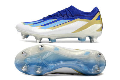 Adidas X Crazyfast.1 Messi SG Low-Tops Soccer Cleats - Blue/Jade/Gold/White