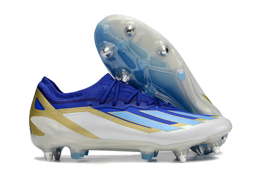 Adidas X Crazyfast.1 Messi SG Low-Tops Soccer Cleats - Blue/Jade/Gold/White 0