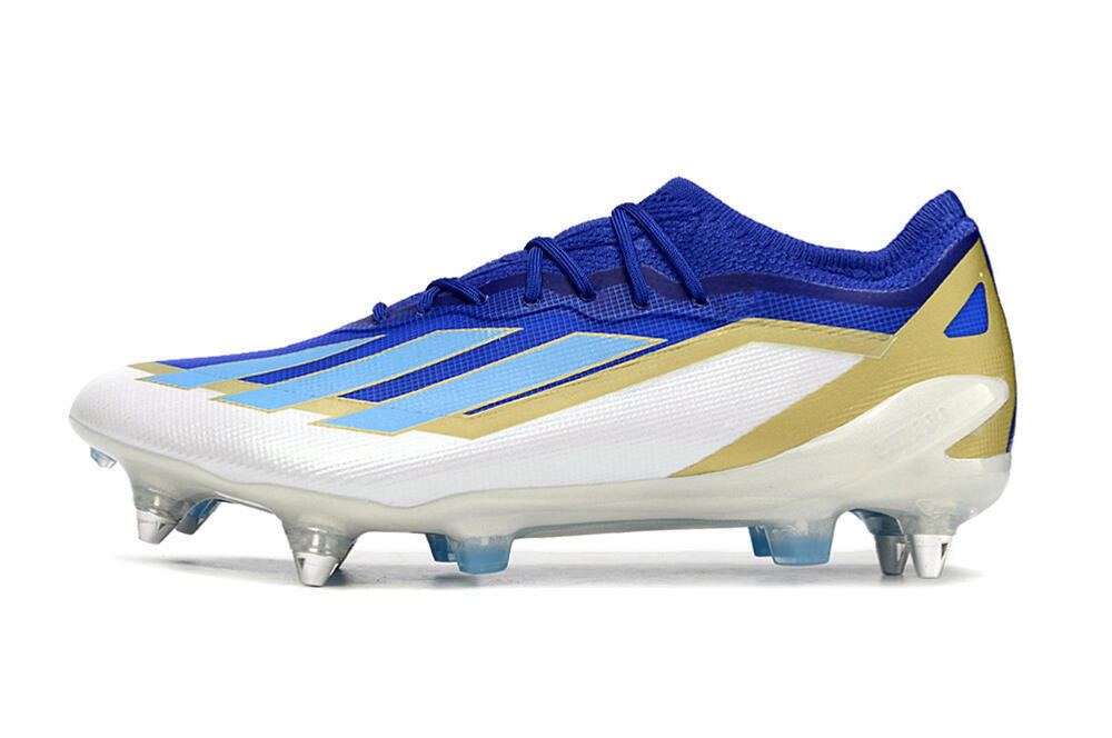 Adidas X Crazyfast.1 Messi SG Low-Tops Soccer Cleats - Blue/Jade/Gold/White 2