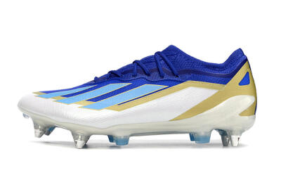Adidas X Crazyfast.1 Messi SG Low-Tops Soccer Cleats - Blue/Jade/Gold/White