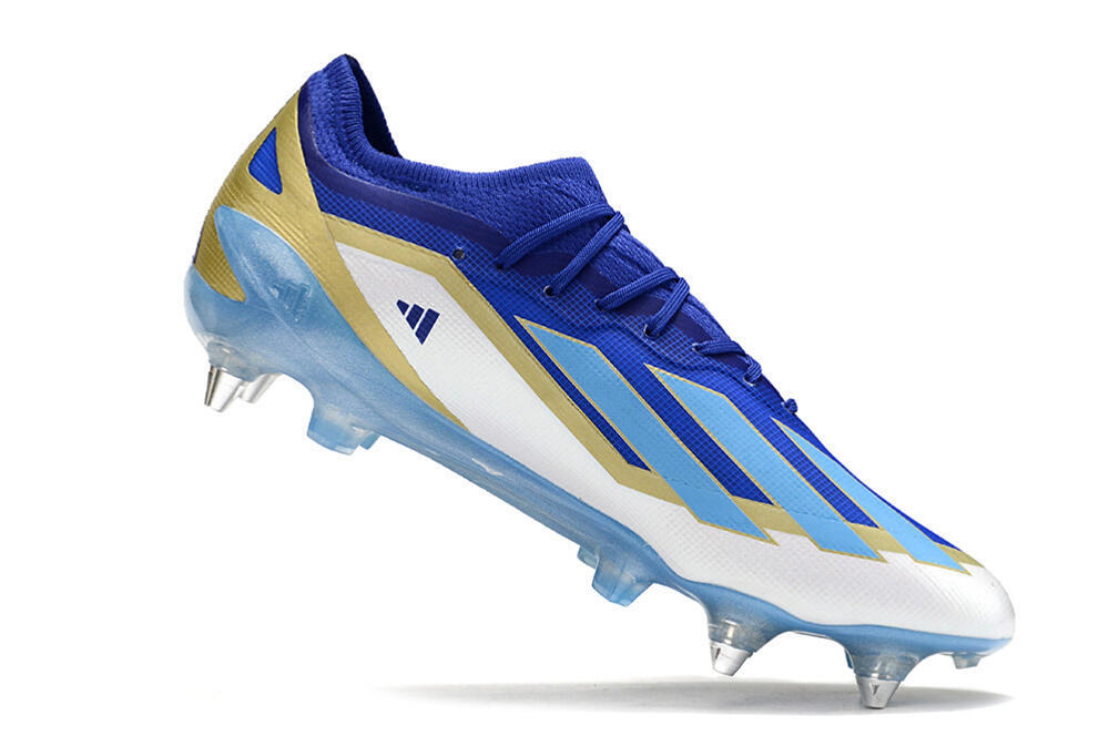 Adidas X Crazyfast.1 Messi SG Low-Tops Soccer Cleats - Blue/Jade/Gold/White 4