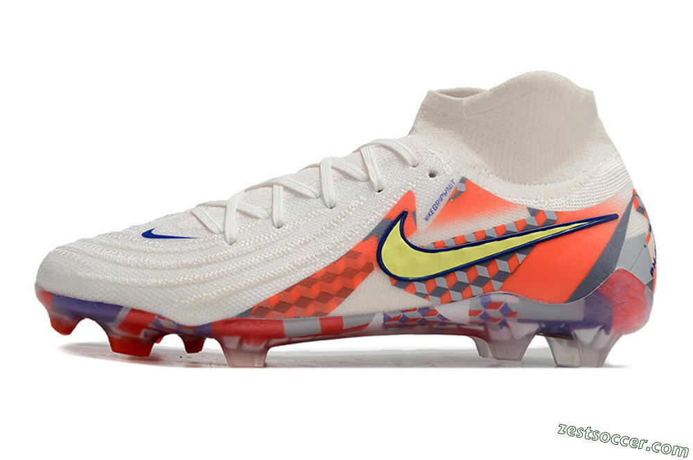 Nike Phantom Luna Elite NU FG High-Tops Soccer Cleats - White/Red/Yellow/Blue 2