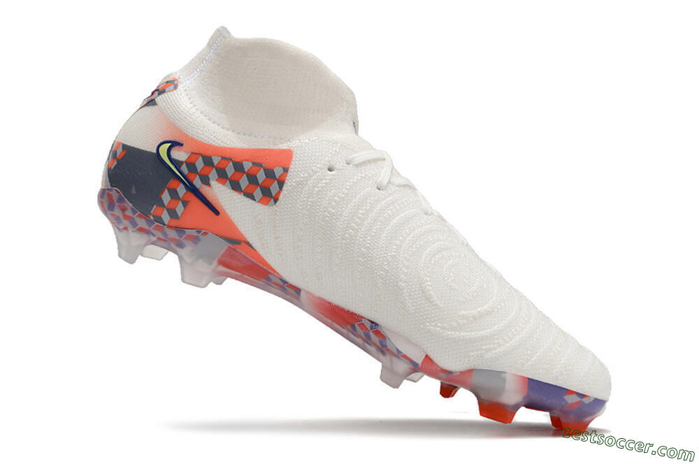 Nike Phantom Luna Elite NU FG High-Tops Soccer Cleats - White/Red/Yellow/Blue 4