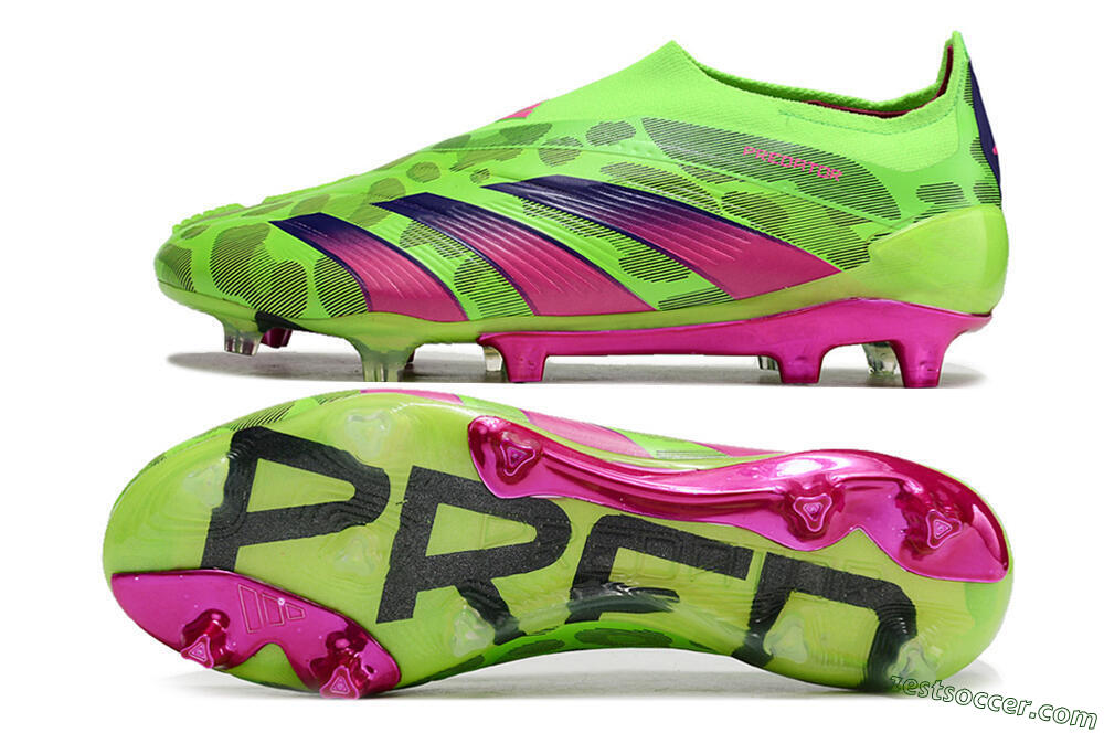 Adidas Predator Accuracy+ FG Low-Tops Soccer Cleats - Green/Purple/Yellow 1