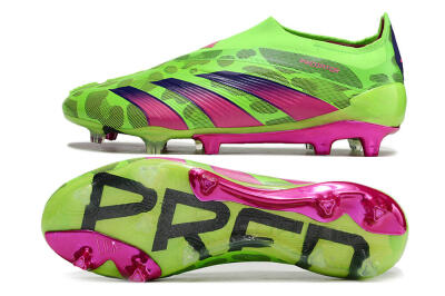 Adidas Predator Accuracy+ FG Low-Tops Soccer Cleats - Green/Purple/Yellow