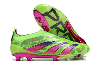 Adidas Predator Accuracy+ FG Low-Tops Soccer Cleats - Green/Purple/Yellow