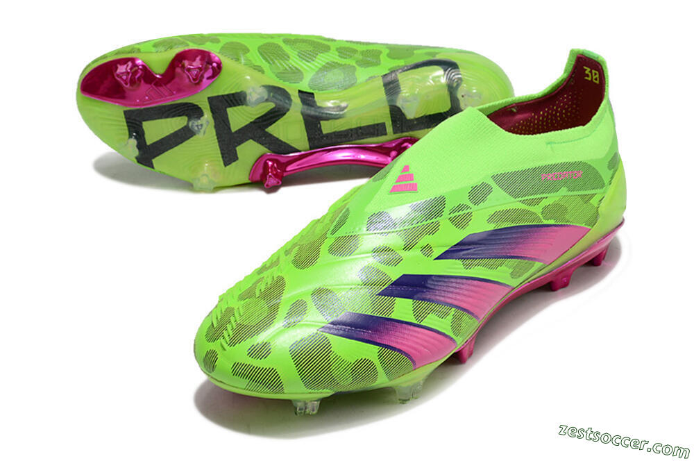 Adidas Predator Accuracy+ FG Low-Tops Soccer Cleats - Green/Purple/Yellow 3