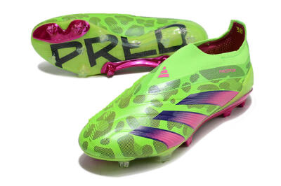 Adidas Predator Accuracy+ FG Low-Tops Soccer Cleats - Green/Purple/Yellow