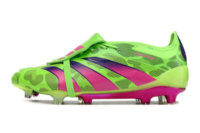 Adidas Predator Elite Foldover Tongue FG Low-Tops Soccer Cleats - Green/Pink/Purple/Yellow