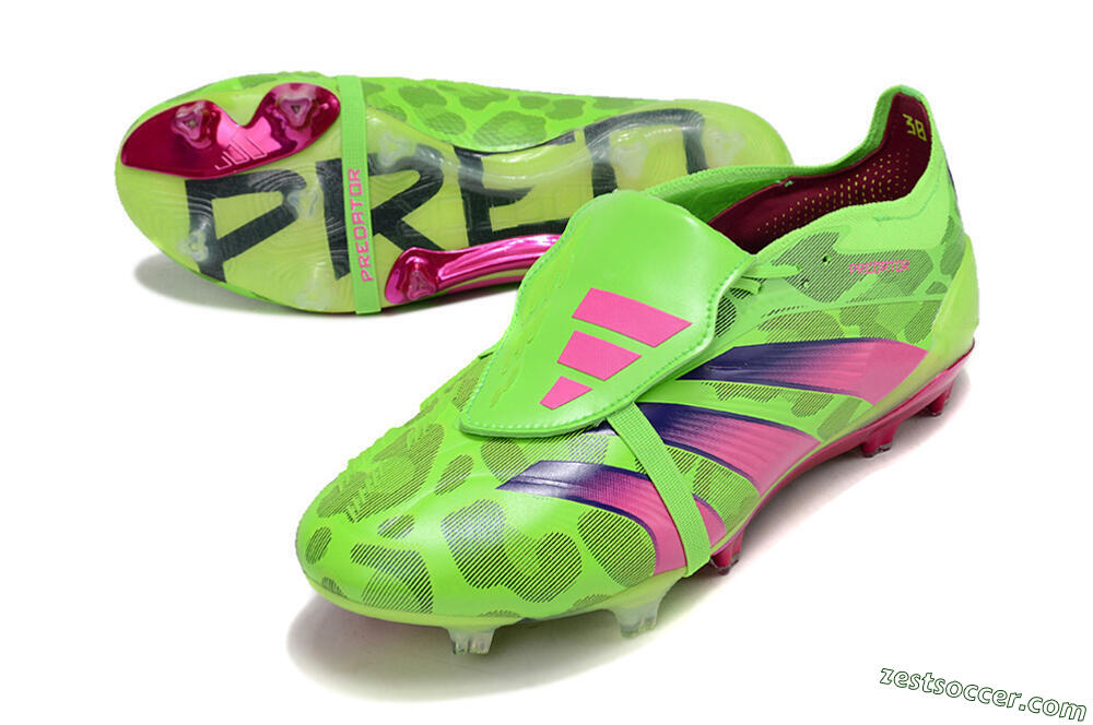 Adidas Predator Elite Foldover Tongue FG Low-Tops Soccer Cleats - Green/Pink/Purple/Yellow 3