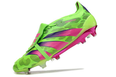 Adidas Predator Elite Foldover Tongue FG Low-Tops Soccer Cleats - Green/Pink/Purple/Yellow