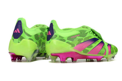 Adidas Predator Elite Foldover Tongue FG Low-Tops Soccer Cleats - Green/Pink/Purple/Yellow