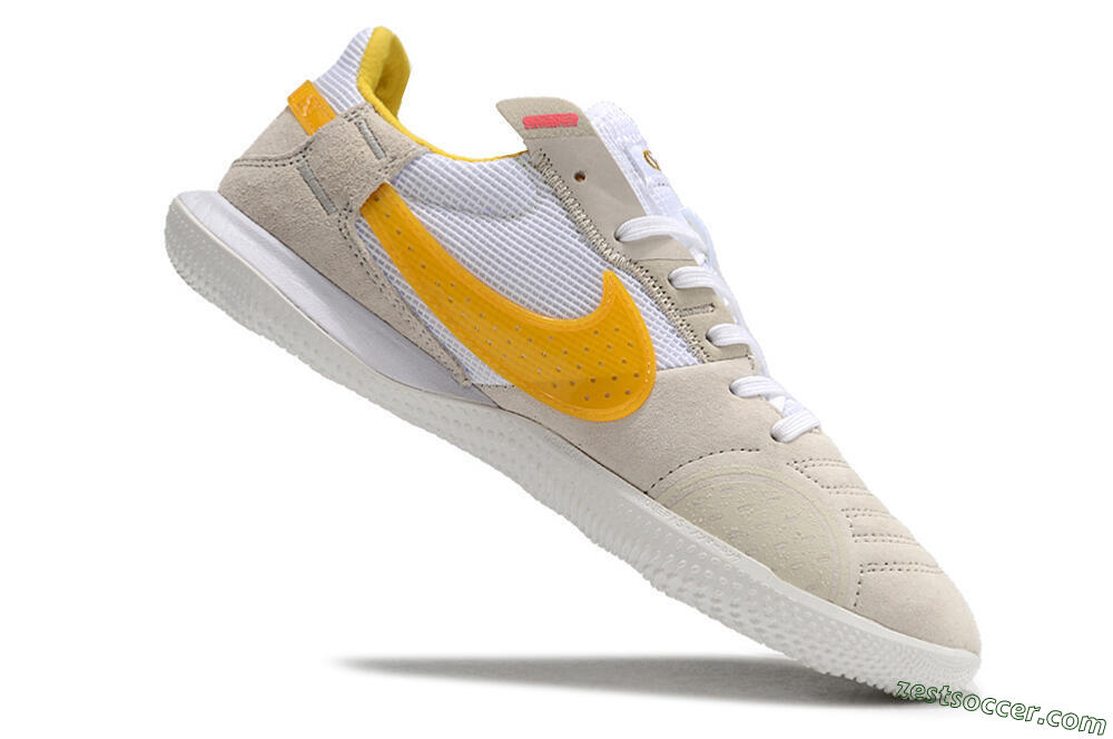 Nike Street Gato IC Low-Tops Soccer Shoes - Beige/Yellow/White 4