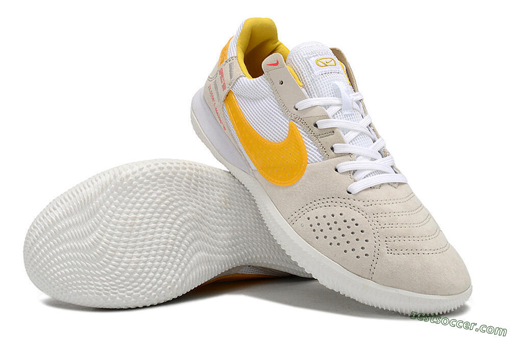 Nike Street Gato IC Low-Tops Soccer Shoes - Beige/Yellow/White 3
