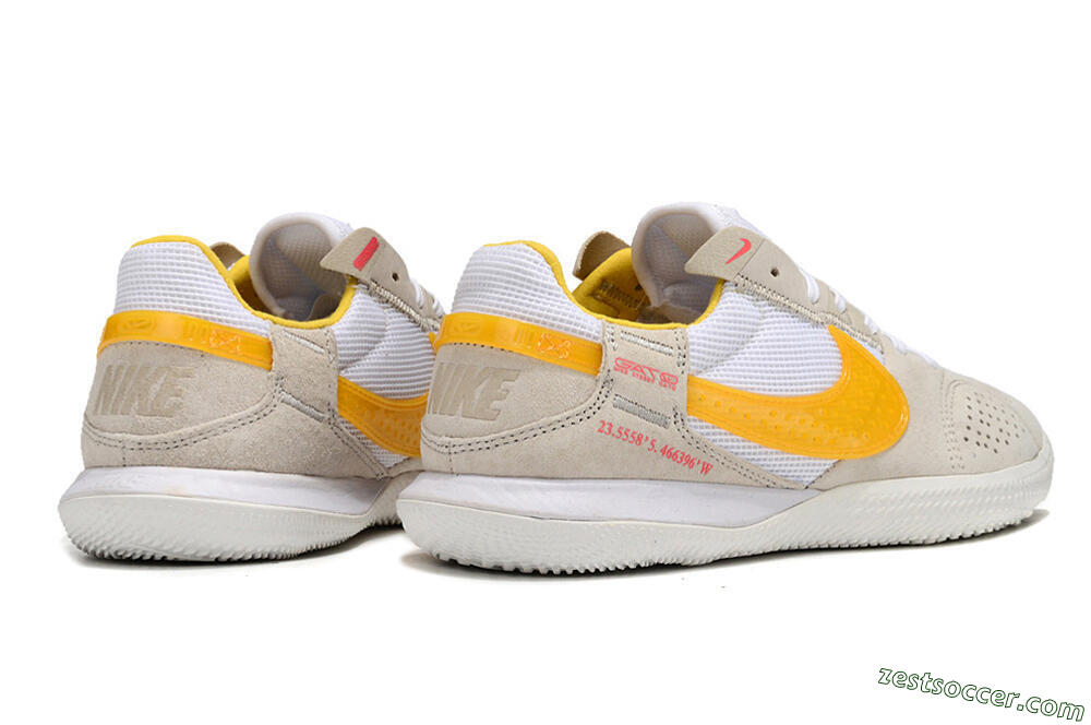 Nike Street Gato IC Low-Tops Soccer Shoes - Beige/Yellow/White 6