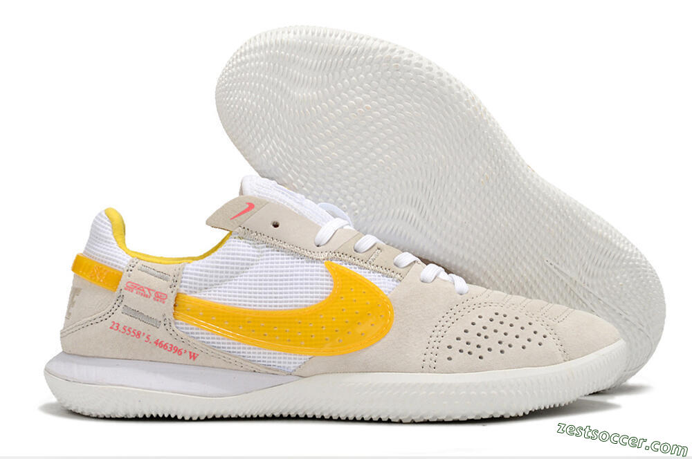 Nike Street Gato IC Low-Tops Soccer Shoes - Beige/Yellow/White 0