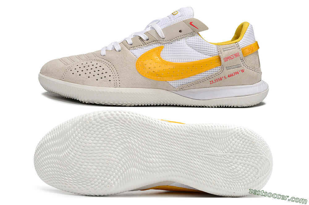Nike Street Gato IC Low-Tops Soccer Shoes - Beige/Yellow/White 1